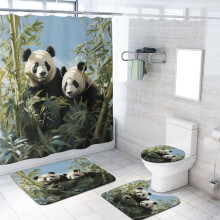 Tacar cuirtíní cithfholcadáin Panda le mata folctha agus clúdach leithris