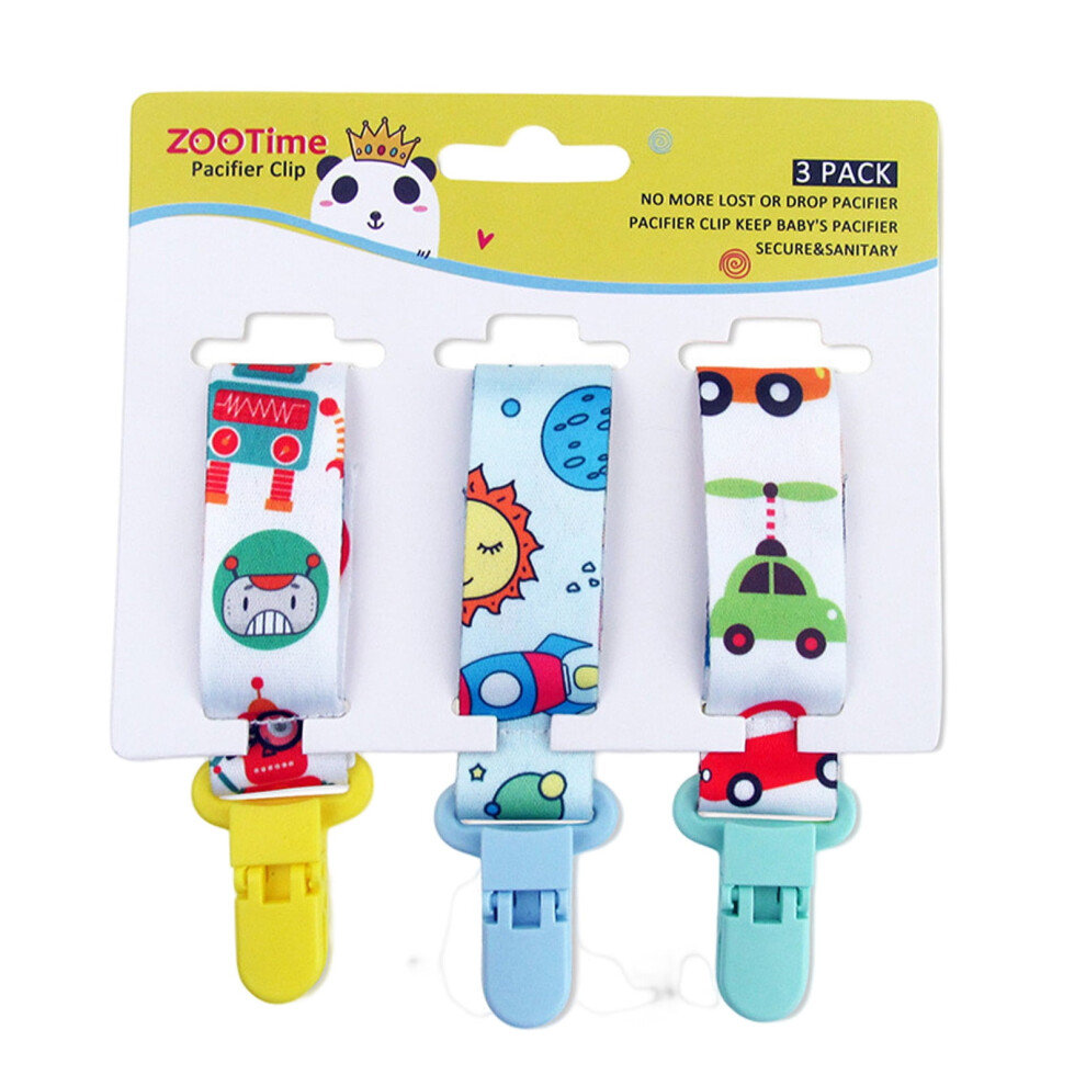 Baby Pacifier Clips Set - Universal Holder, 3 pcs