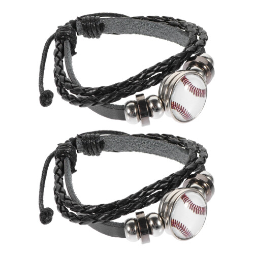 Braccialetti elastici da uomo a tema baseball (2 pezzi)