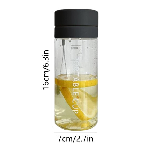 Gourde de sport portable transparente et étanche avec sangle 2