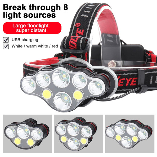 Capino USB wiederaufladbare Stirnlampe8LED