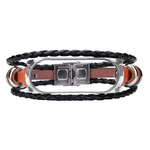 Viflosae Mi 6 replacement leather-beaded bracelet strap 1