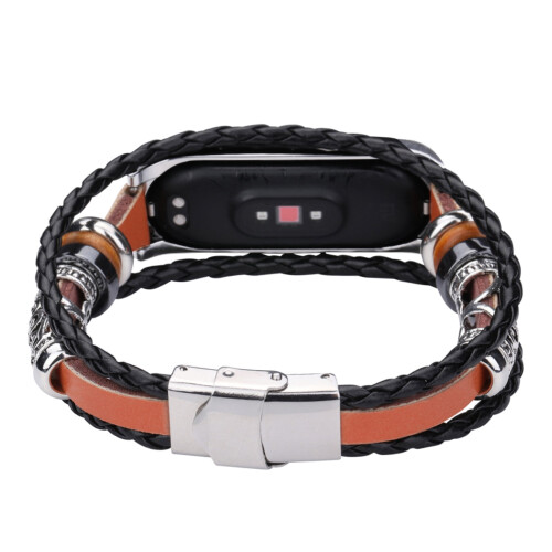 Viflosae Mi 6 replacement leather-beaded bracelet strap 2
