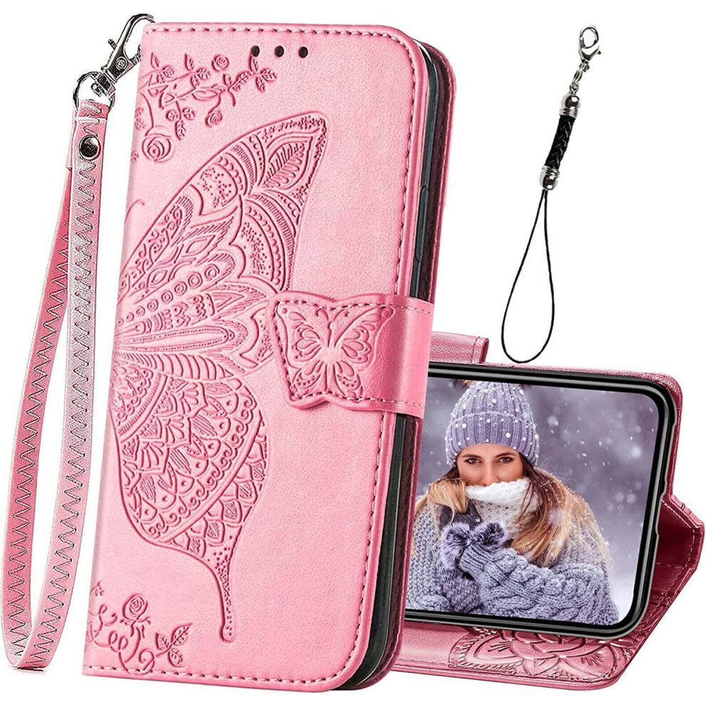 Women's Butterfly Embossed Pu Leather Wallet Case For 301029231780