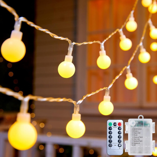 Luzes de Halloween em formato de olho com 30 LEDs e 8 modos.