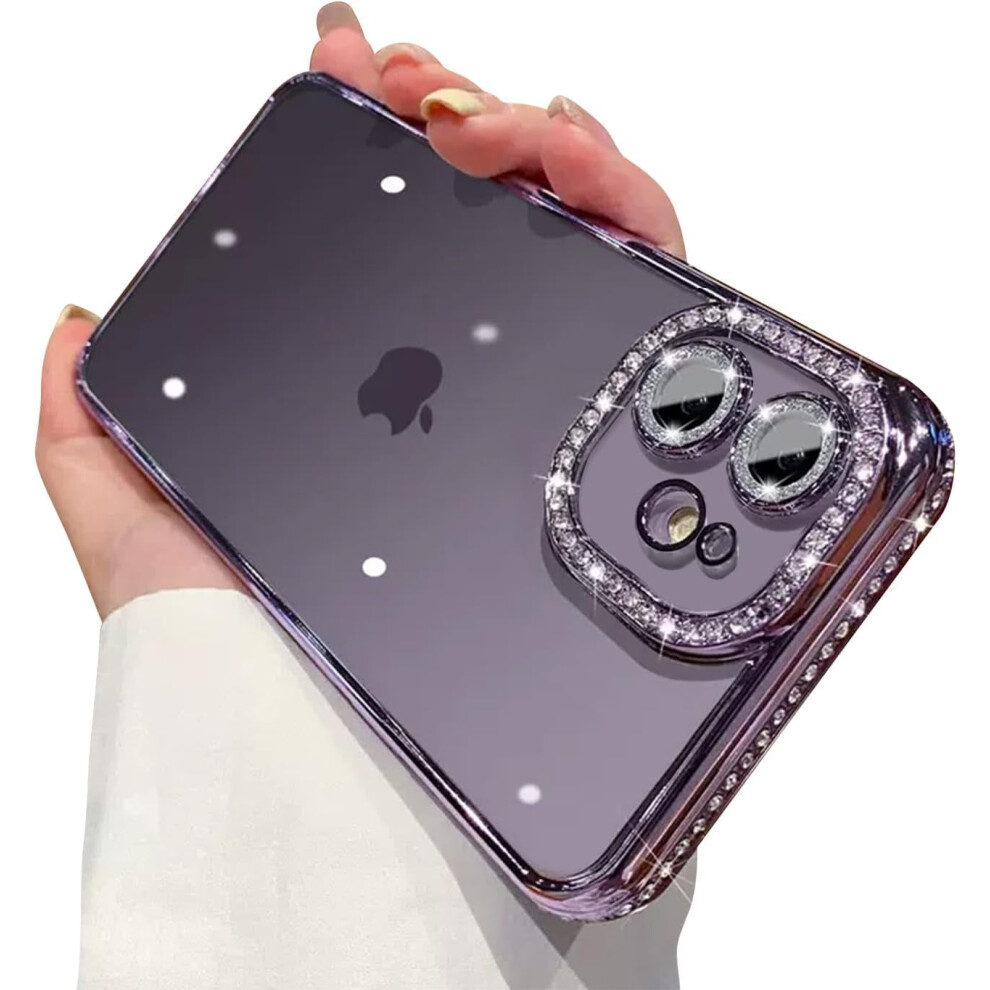 Iphone 12 Case Glitter Crystal Lens Protector 6.1 Purple 301029230950