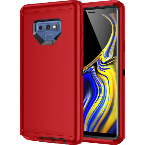 Galaxy Note9 cover stødsikkert 3-lags rød sort