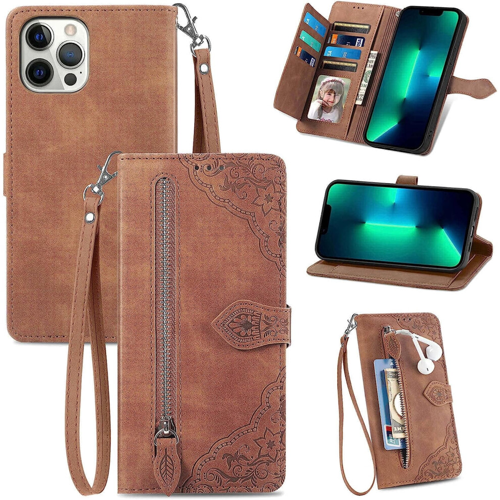 Pu Leather Wallet Case For Iphone 12/12 Pro Brown 301029247552
