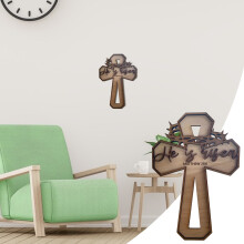 Ympuoqn Osterdekorationen: Er hat den mehrschichtigen Wandbehang aus Holz wiederbelebt. Wandanhänger mit Hausnummer aus Holz. Ostergeschenke für