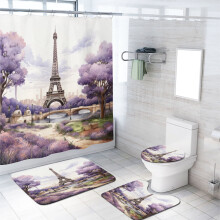 Tacar Cuirtíní Cithfholcadáin Túr Eiffel Lavender 4 phíosa