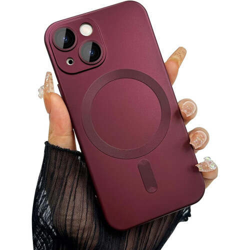 iPhone13Mini cover mat, blødt metallisk vinrødt