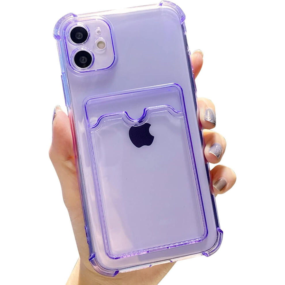 Iphone 12 Clear Case Soft Tpu Wallet Cover Purple 301029253270