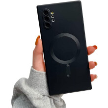 Magnetisch hoesje voor Galaxy Note10+, zwart, slank siliconen hoesje