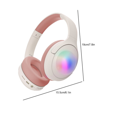 Ασύρματα πτυσσόμενα ακουστικά παιχνιδιών Bluetooth5.3, φως LED, ήχος surround, μικρόφωνο, AUX, 2