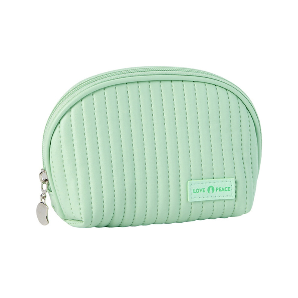 Mini quilted makeup bag for women with zipper, neon
