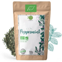 ORIGEENS ORGANIC PEPPERMINT LEAVES 150g - Dried mint leaves for making mint tea and iced tea - Organic peppermint loose leaf