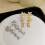 Flower Pearl Tassel Earrings 925 Silver 1 Pair 4