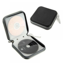 CD Case Hard Plastic Storage Binder 40 Capacity Black 2PCS