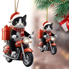 Christmas cat car pendant black holiday decoration