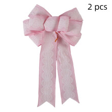 Pink Christmas Tree Topper Set of 2, 16x8 Inches
