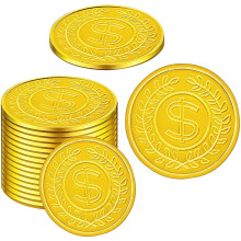Plastic Gold Coins Toy Reward Tokens 100 pcs