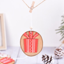 Cartel redondo de madera navideño de Viflosae con cordón.