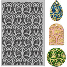 Textuurvellen van polymeerklei 4x2,6 inch, retro- en bloemenpatronen, transparante stempelmat voor het maken van oorbellen en sieraden