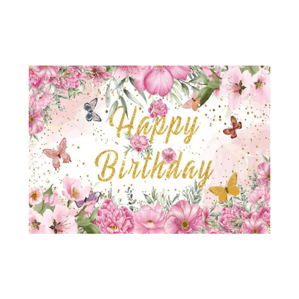 Butterfly Backdrop Girl Birthday Banner Purple 901175842320