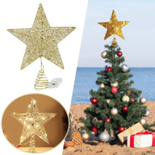 Étoile dorée pour sapin de Noël, 10 cm