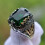 Men's Emerald Inlay Ring Retro Luxury Style 1