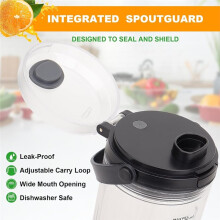 Tapa de Repuesto para Licuadora Portátil para Blast de 18 Oz, Tapa con Boquilla Sellada A Prueba de Fugas, Apta para Lavavajillas, Color Negro
