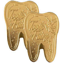 Kids Craft Coin Set Teeth-Shaped Iron Decor 2 pcs