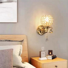 Applique Murale en Cristal Moderne et Simple pour Escaliers et Couloirs, Allée et Chambre à Coucher, Lampe en Cristal de Luxe de Style Américain