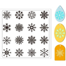 Tampon en silicone texturé à motif flocons de neige pour modelage d'argile, idéal pour la création de boucles d'oreilles et de bijoux en pâte