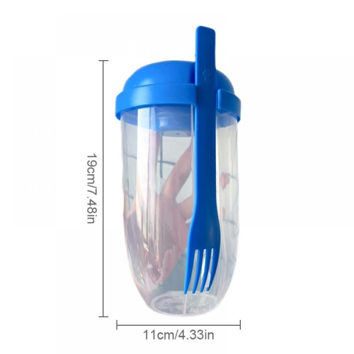 Saladier avec fourchette et compartiment pour vinaigrette 2