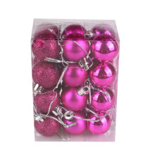 Shatterproof Christmas Ornaments Set Pink Black 24ct