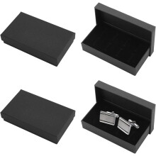 Black Paper Jewelry Gift Box with Velvet Lining
