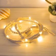 LED-julslinga med bomullsrep, 10 m