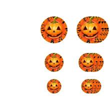 Autocollants de sol citrouille d'Halloween yeux d'horreur (6 pièces)