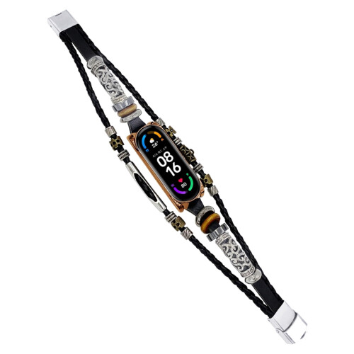 Viflosae Mi 6 replacement leather-beaded bracelet strap 2