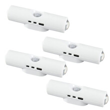 Lâmpada de Parede LED com Sensor de Movimento, Luminária Noturna com Carregamento USB, Iluminação para Sala de Estar, Quarto e Armário