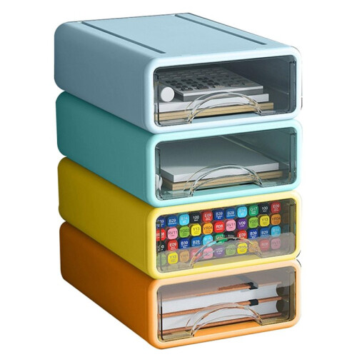Drawer Type Plastic Storage Container Stackable Desk Closet Organizer Box Cosmetics Home Stationery Storage Holder