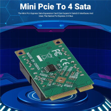 Expansion Adapter PCIE to Expansion Card Full Height MPCI-E to Quad HDD Interface Adapter Card for Synology