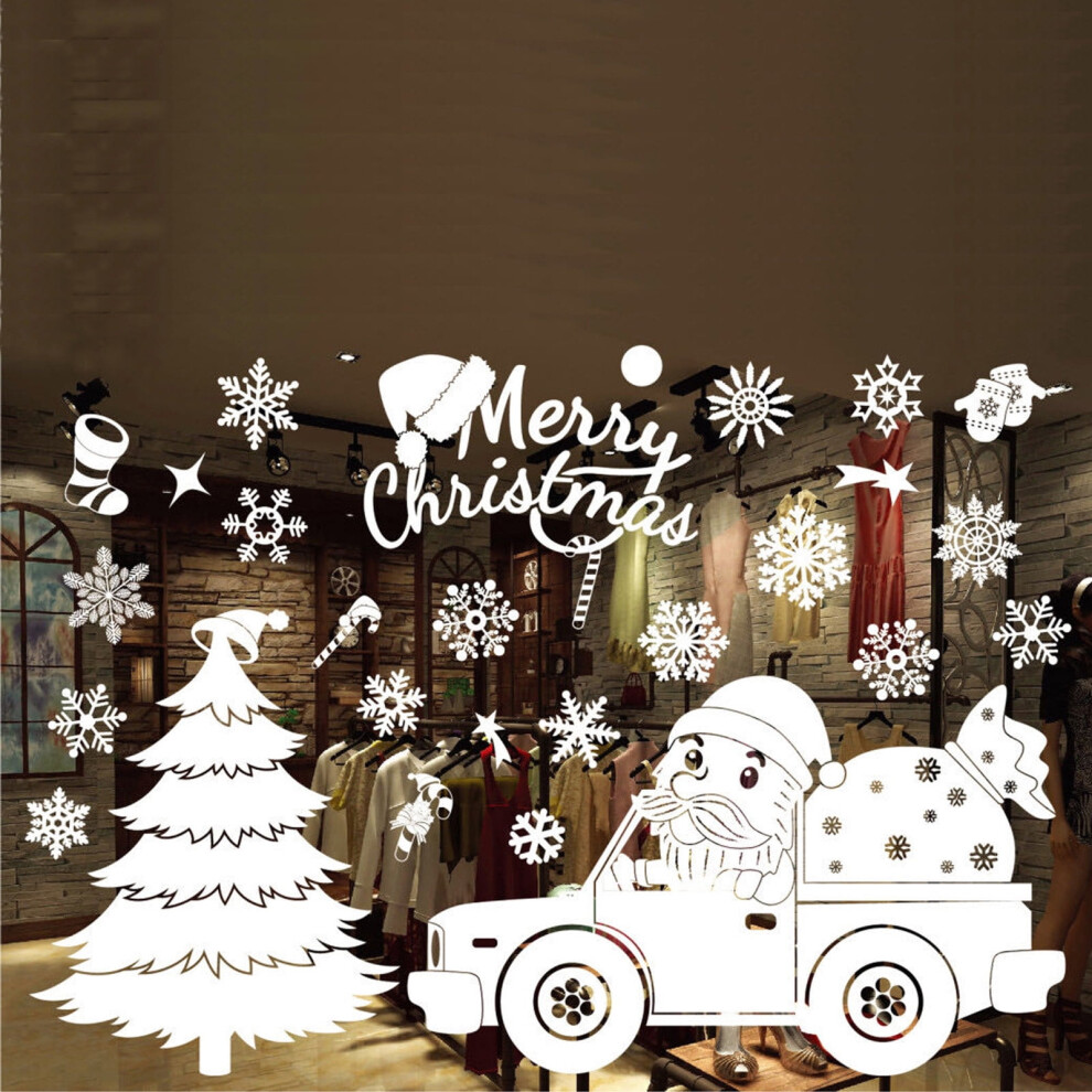 Viflosae Christmas Wall Stickers Santa Snowman 12Pcs 901175854163