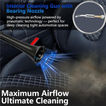 Cyclone Compressed Air Cleaning, Removes Dirt and Deposits Effect for Cars, Workshops, Households, Water Tank & 2 Nozzle