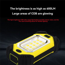 Portable LED Work Light with Double Magnets Adjustable Rechargeable Flashlight for Charging Mobile Green