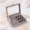 Velvet Ring Organizer Box with Clear Cover Grey 6
