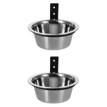 Wall-Mounted Stainless Steel Pet Bowl Set for Large Dogs