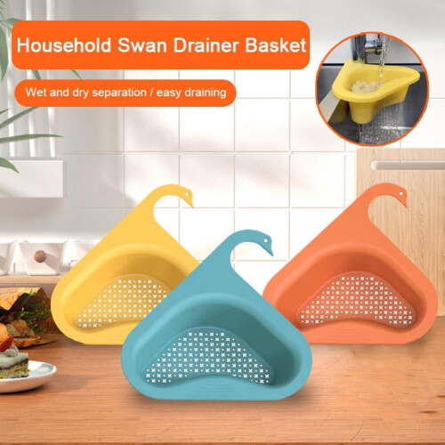 Swan drain basket corner kitchen sink strainer 2 pack blue 1