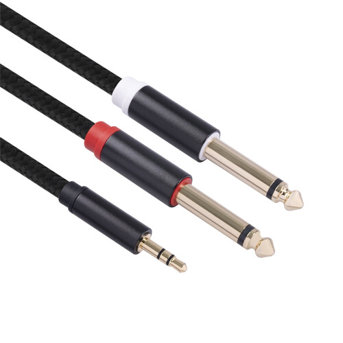 Jacenvly 3.5mm to 6.35mm mono stereo Y-cable 1 pack 2